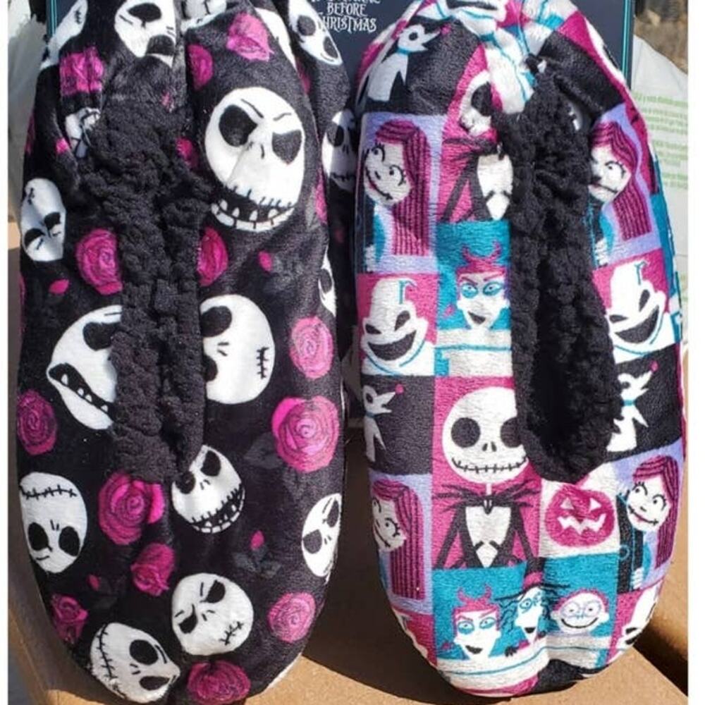 Disney's Tim Burton's The Nightmare Before Christmas Babba Slipper Socks 7-9.5